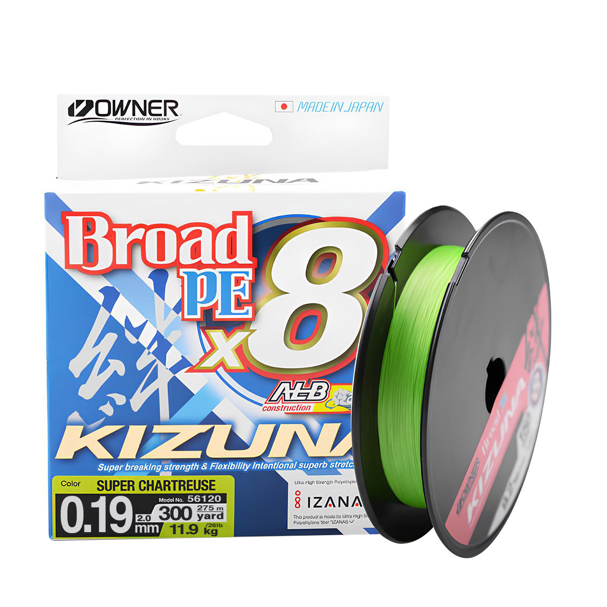 owner-kizuna-broad-pe-x8-0.19-275-super-chartreuse
