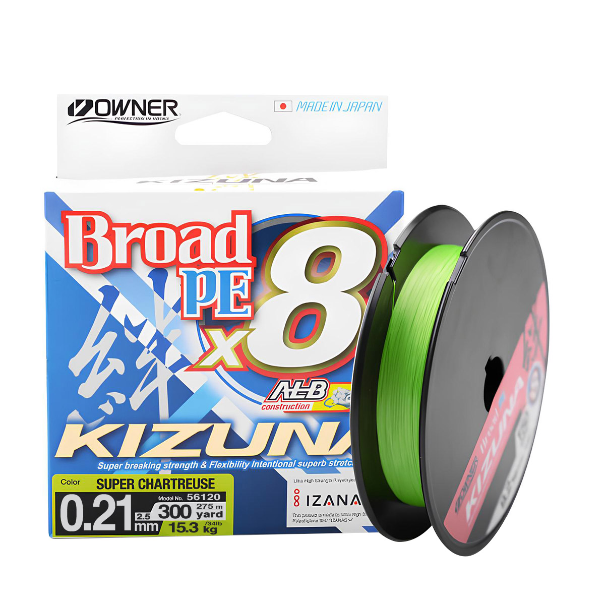 owner-kizuna-broad-pe-x8-0.21-275-super-chartreuse owner-kizuna-broad-pe-x8-0.21-275-super-chartreuse