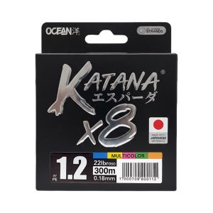 Multifilamento Ocean Katana 8X - Multicolor - 0.26mm - 300M