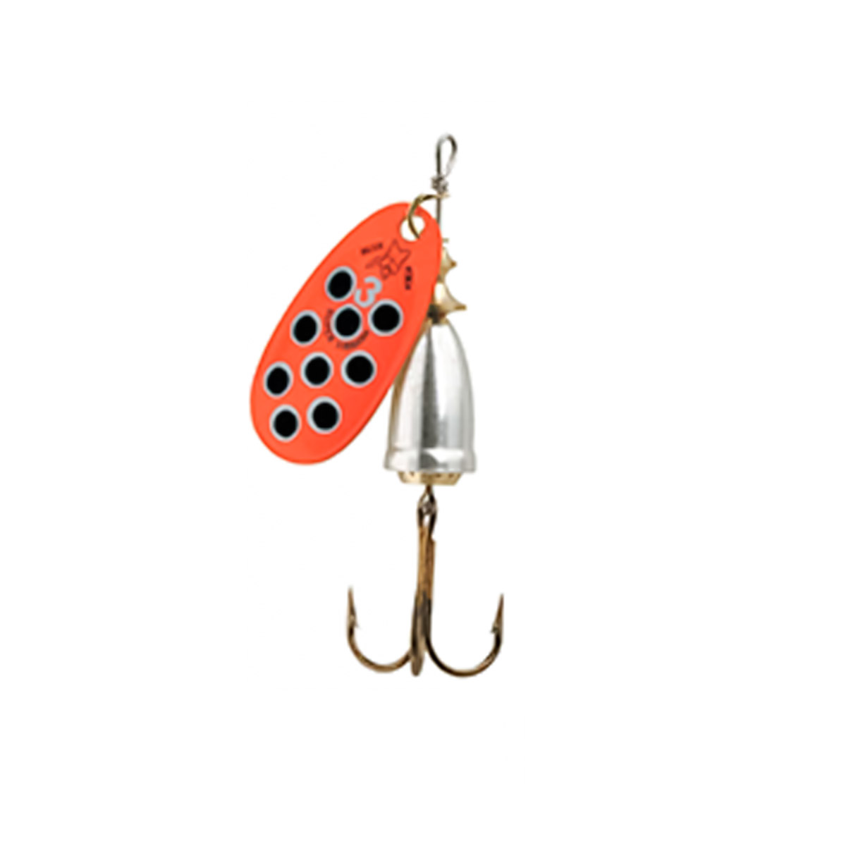 Cucharilla Blue Fox Classic Vibrax #2 - 6g Naranja Con Punto Negro Y Plata
