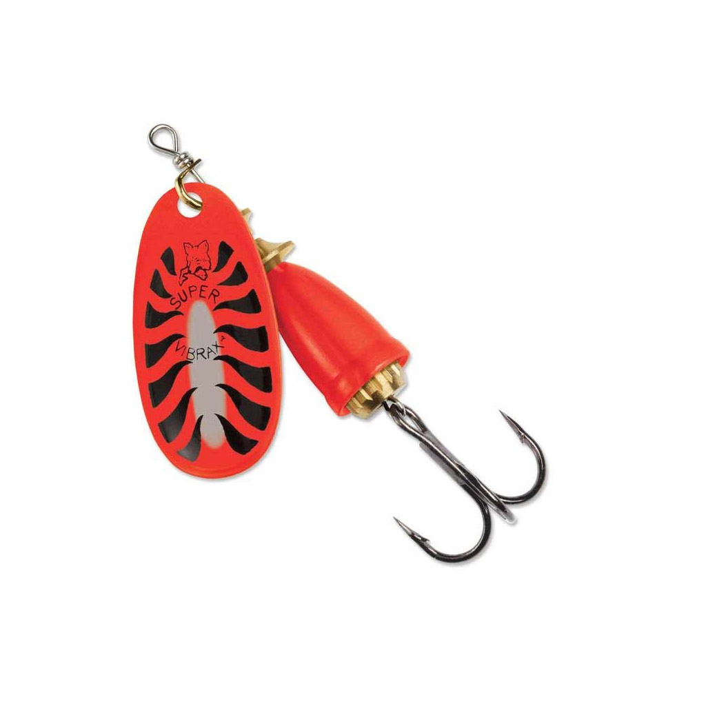 Cucharita Trucha #3 Blue Fox Vibrax - Ocw - 8g - Rojo Con Rayas Negras, Campana Roja